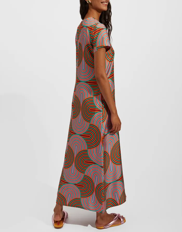 La Doublej Swing Dress Slinky Rosso In Silk Twill Women Dresses