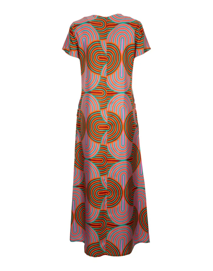 La Doublej Swing Dress Slinky Rosso In Silk Twill Women Dresses