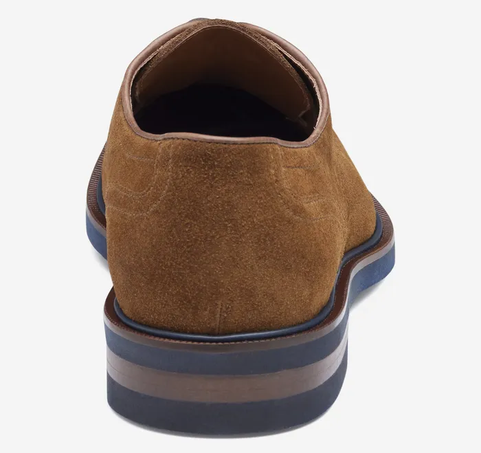 LaceUps Johnston and Murphy Men Hartley Plain Toe Snuff Italian Suede