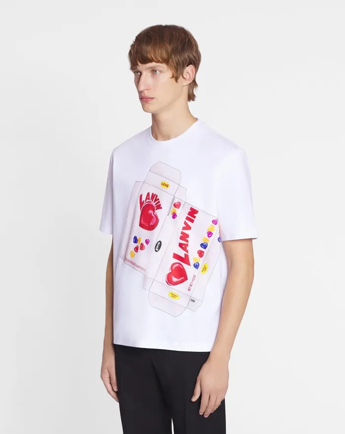 Lanvin Candy Print Straight Fit Tshirt Optic White Women Lanvin TShirts and Sweatshirts Lanvin Candy Print Straight Fit Tshirt Optic White Women Lanvin TShirts and Sweatshirts