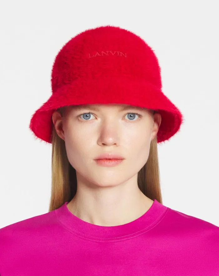 Lanvin Cotton Bucket Hat Poppy Red Men Lanvin Hats Lanvin Cotton Bucket Hat Poppy Red Men Lanvin Hats