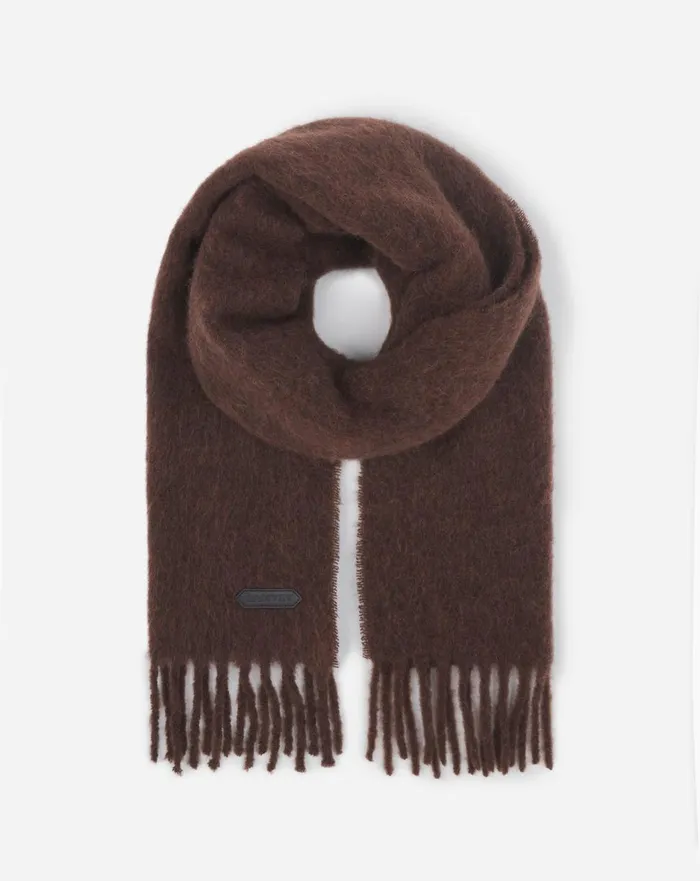 Lanvin Fringed Scarf In Wool Dark Brown Women Lanvin Silks and Scarves Lanvin Fringed Scarf In Wool Dark Brown Women Lanvin Silks and Scarves