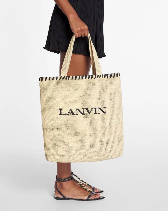 Lanvin Raffia Tote Bag Naturalblack Women Lanvin Tote Bags and Top Handle Bags Lanvin Raffia Tote Bag Naturalblack Women Lanvin Tote Bags and Top Handle Bags