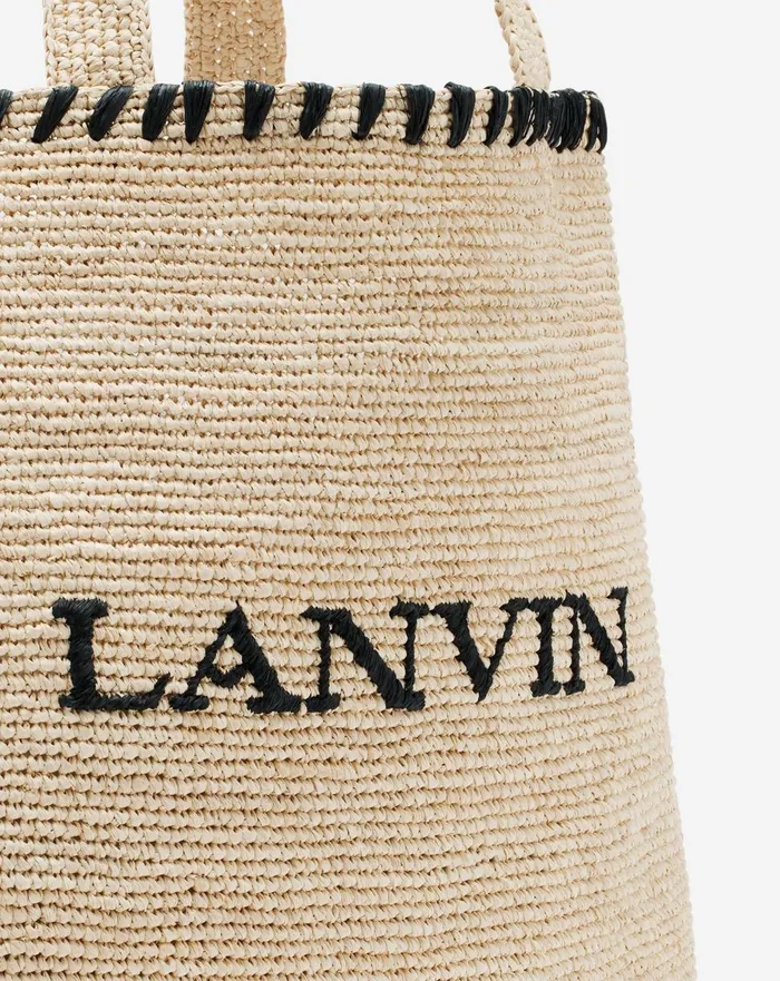 Lanvin Raffia Tote Bag Naturalblack Women Lanvin Tote Bags and Top Handle Bags Lanvin Raffia Tote Bag Naturalblack Women Lanvin Tote Bags and Top Handle Bags