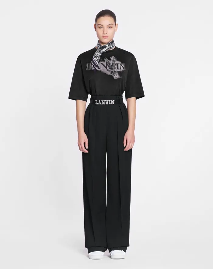 Lanvin X Future Classic Eagle Print Tshirt Black Women Lanvin TShirts and Sweatshirts