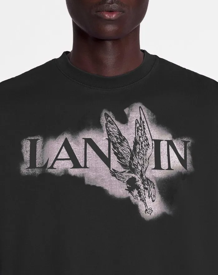 Lanvin X Future Classic Eagle Print Tshirt Black Women Lanvin TShirts and Sweatshirts