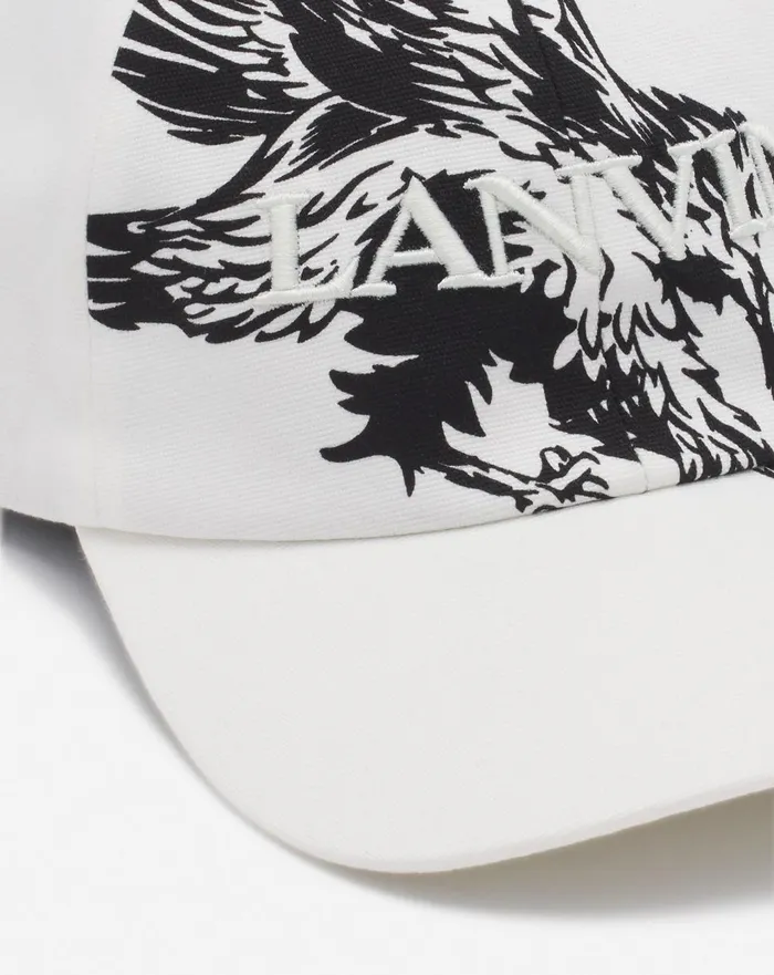 Lanvin X Future Eagle Cotton Cap Off White Black Women Lanvin Hats
