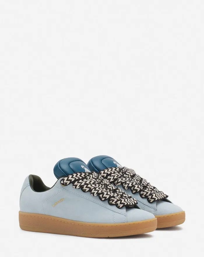 Lanvin X Future Hyper Curb Sneakers In Leather And Suede For Men Bluedark Blue Men Lanvin Sneakers Lanvin X Future Hyper Curb Sneakers In Leather And Suede For Men Bluedark Blue Men Lanvin Sneakers