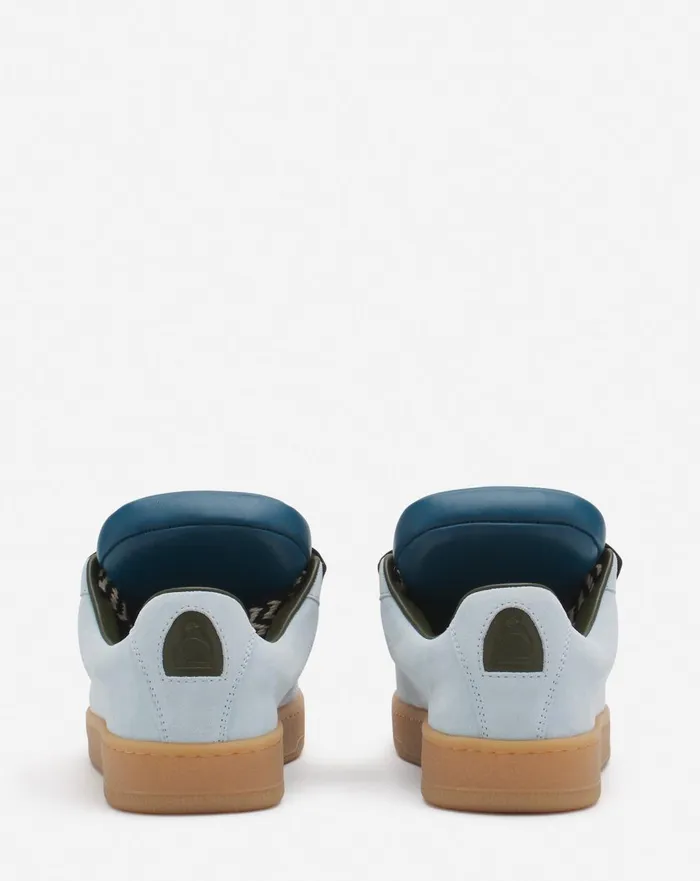 Lanvin X Future Hyper Curb Sneakers In Leather And Suede For Men Bluedark Blue Men Lanvin Sneakers Lanvin X Future Hyper Curb Sneakers In Leather And Suede For Men Bluedark Blue Men Lanvin Sneakers