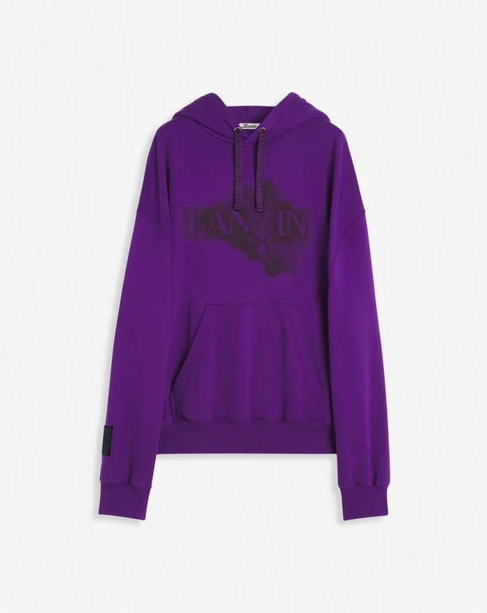 Lanvin X Future Unisex Baggy Hoodie With Eagle Print Purple Reign Women Lanvin TShirts and Sweatshirts