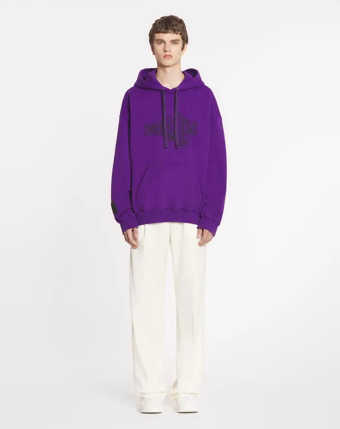 Lanvin X Future Unisex Baggy Hoodie With Eagle Print Purple Reign Women Lanvin TShirts and Sweatshirts Lanvin X Future Unisex Baggy Hoodie With Eagle Print Purple Reign Women Lanvin TShirts and Sweatshirts