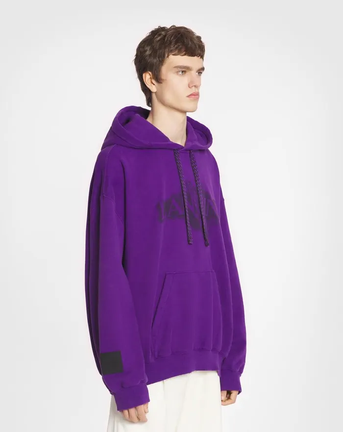 Lanvin X Future Unisex Baggy Hoodie With Eagle Print Purple Reign Women Lanvin TShirts and Sweatshirts Lanvin X Future Unisex Baggy Hoodie With Eagle Print Purple Reign Women Lanvin TShirts and Sweatshirts