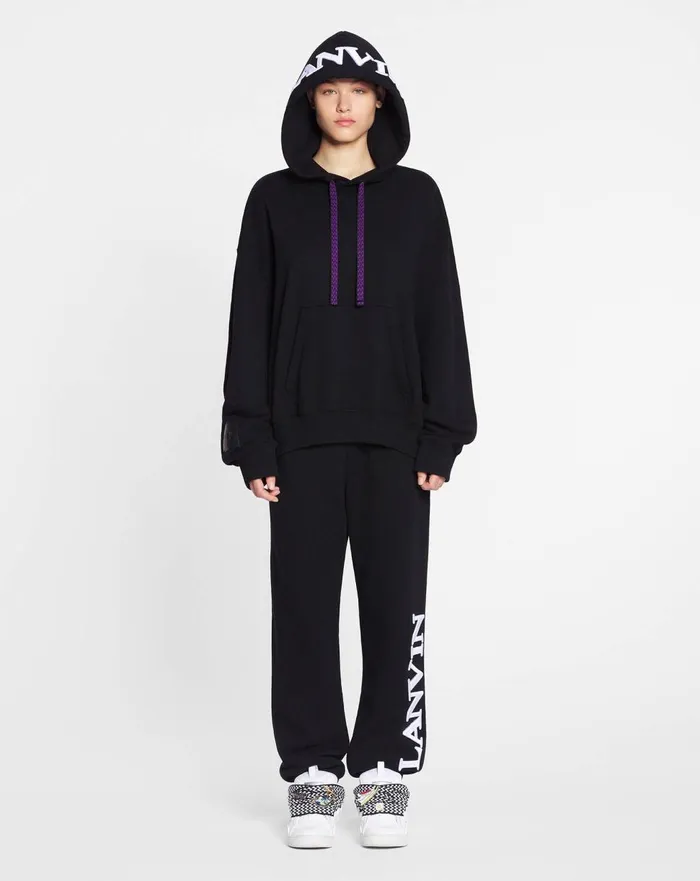 Lanvin X Future Unisex Logo Jogging Pants Black Men Lanvin Pants and Shorts