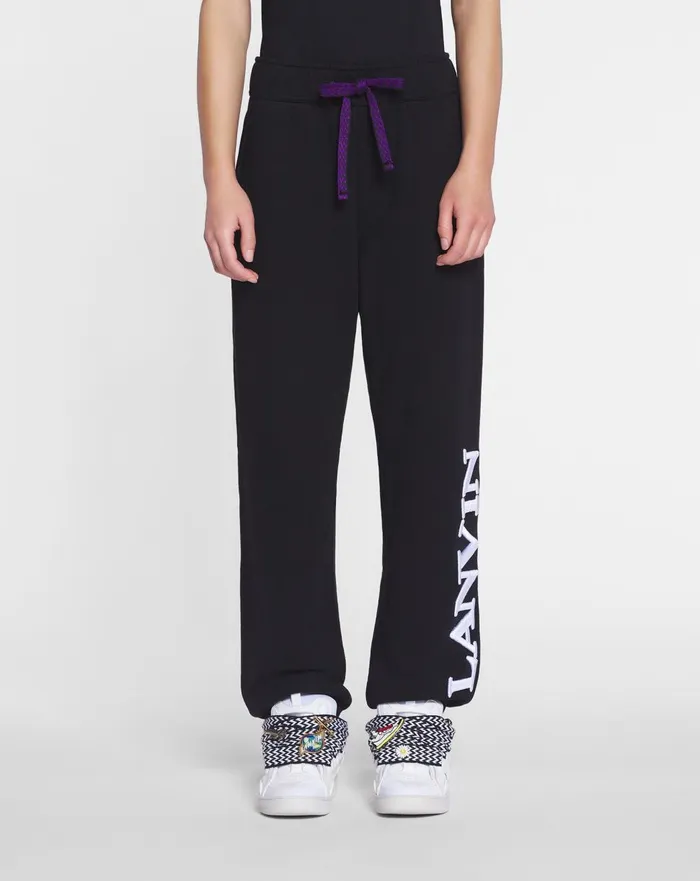 Lanvin X Future Unisex Logo Jogging Pants Black Men Lanvin Pants and Shorts