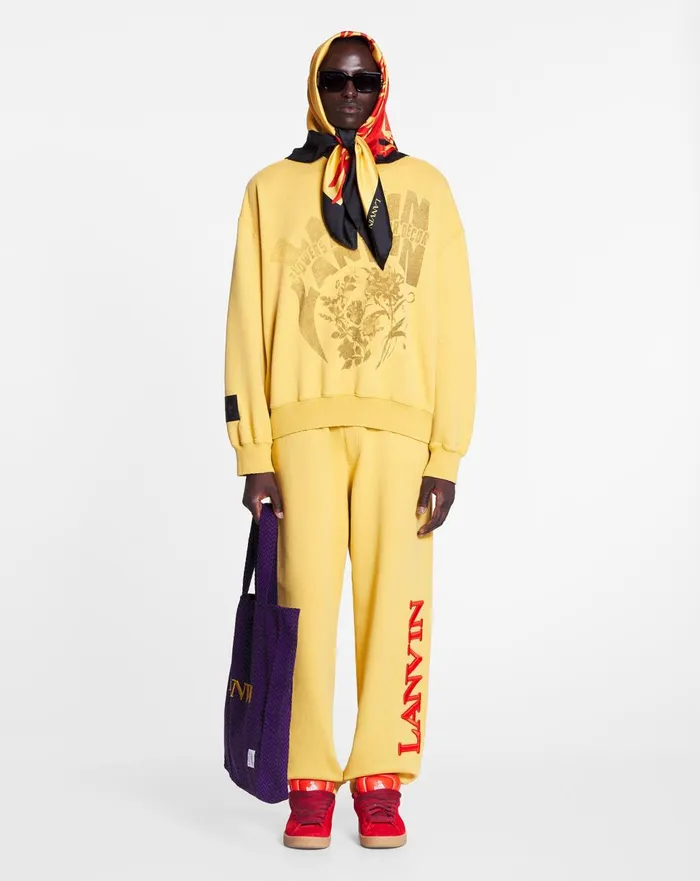 Lanvin X Future Unisex Logo Jogging Pants Corn Men Lanvin Coats and Jackets