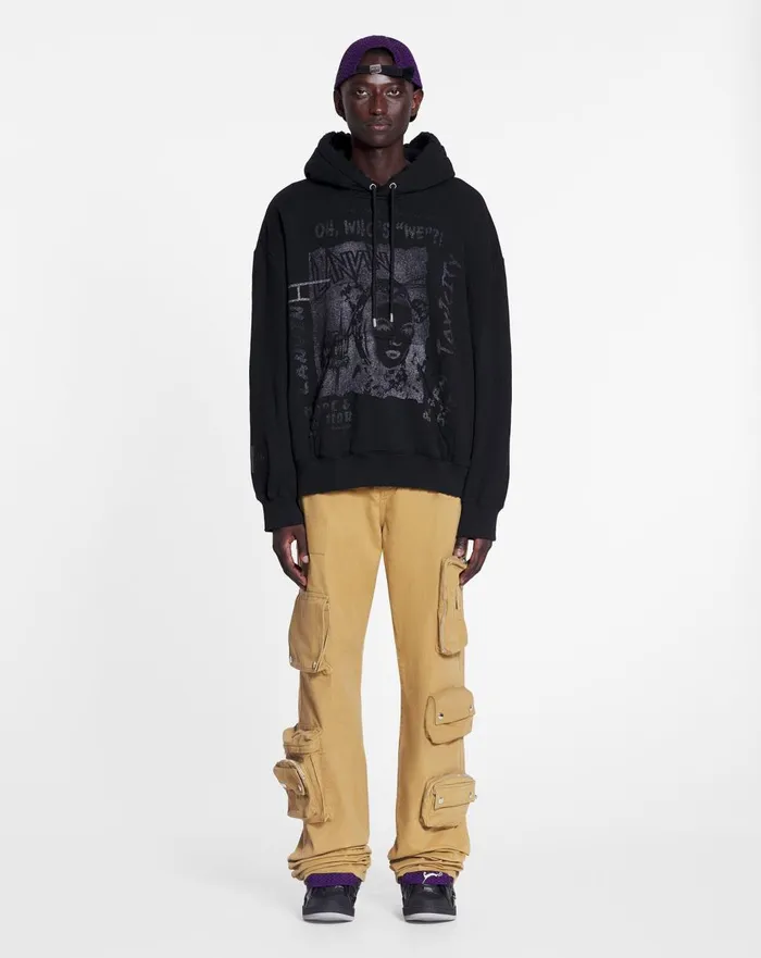 Lanvin X Future Unisex Loosefit Printed Hoodie Black Men Lanvin Coats and Jackets Lanvin X Future Unisex Loosefit Printed Hoodie Black Men Lanvin Coats and Jackets