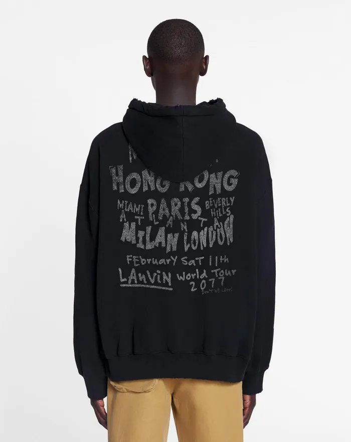 Lanvin X Future Unisex Loosefit Printed Hoodie Black Men Lanvin Coats and Jackets Lanvin X Future Unisex Loosefit Printed Hoodie Black Men Lanvin Coats and Jackets