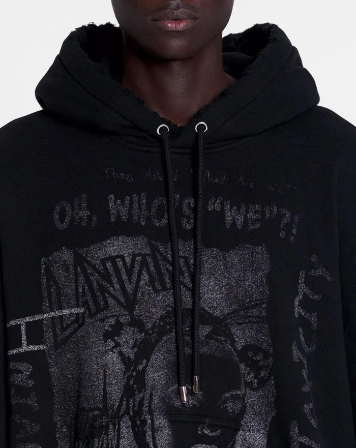 Lanvin X Future Unisex Loosefit Printed Hoodie Black Men Lanvin Coats and Jackets Lanvin X Future Unisex Loosefit Printed Hoodie Black Men Lanvin Coats and Jackets