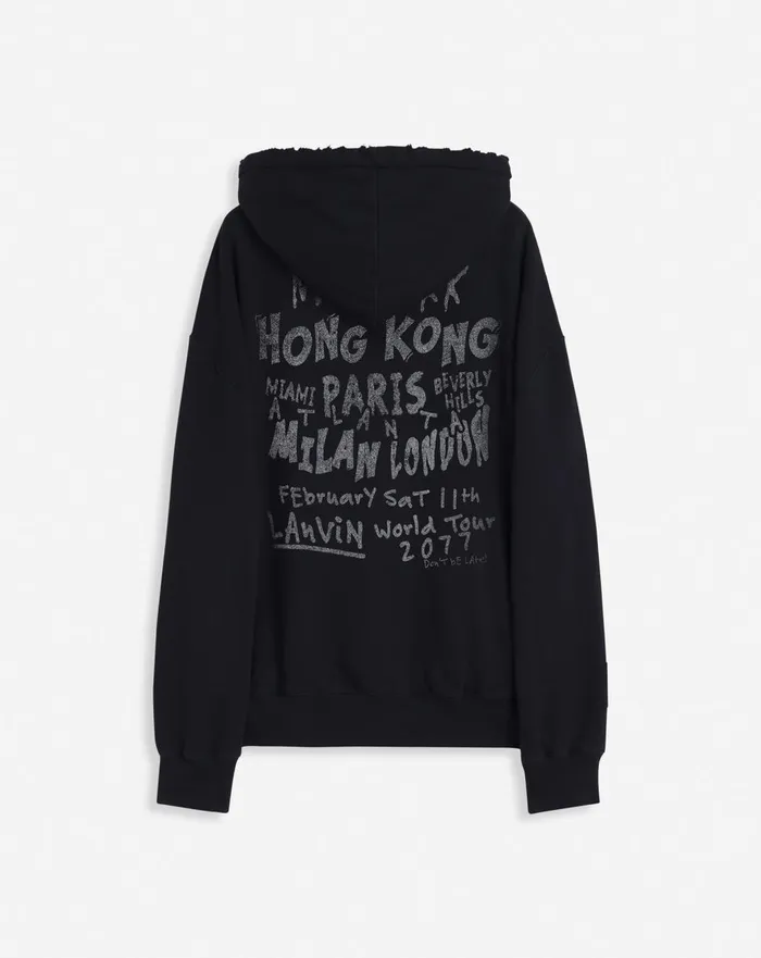 Lanvin X Future Unisex Loosefit Printed Hoodie Black Men Lanvin Coats and Jackets Lanvin X Future Unisex Loosefit Printed Hoodie Black Men Lanvin Coats and Jackets