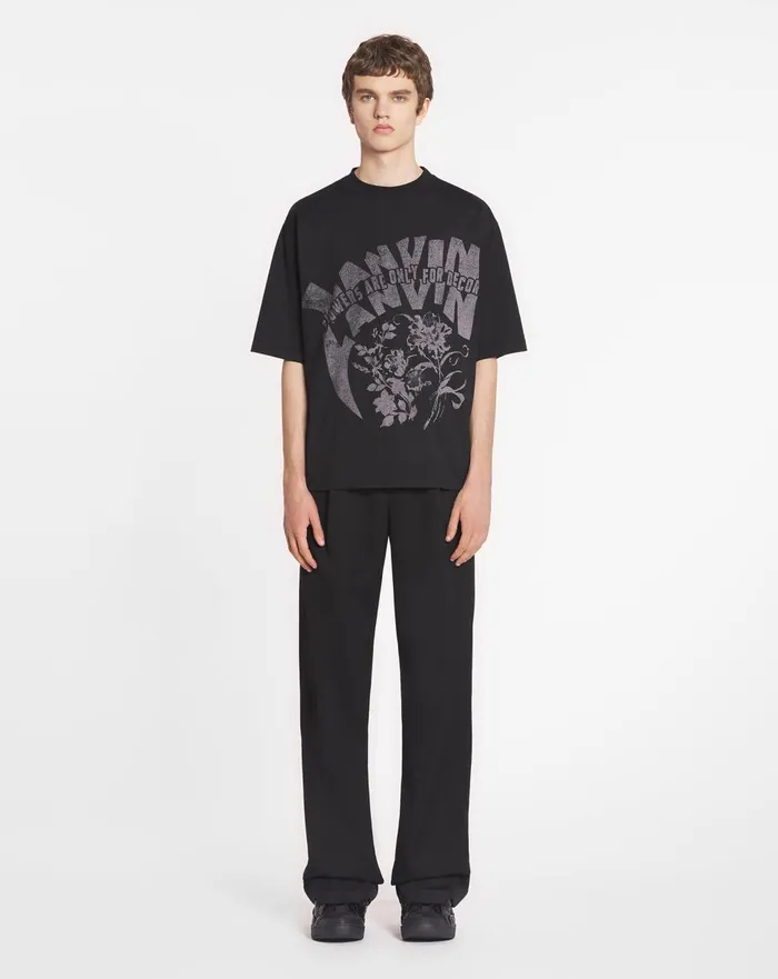 Lanvin X Future Unisex Loosefit Printed Tshirt Black Men Lanvin Coats and Jackets