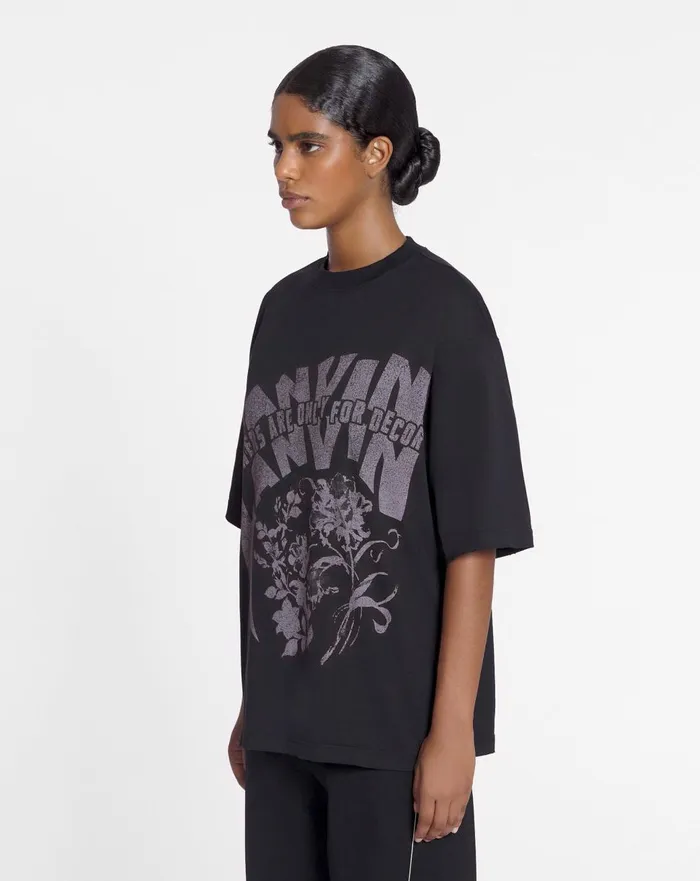 Lanvin X Future Unisex Loosefit Printed Tshirt Black Men Lanvin Coats and Jackets