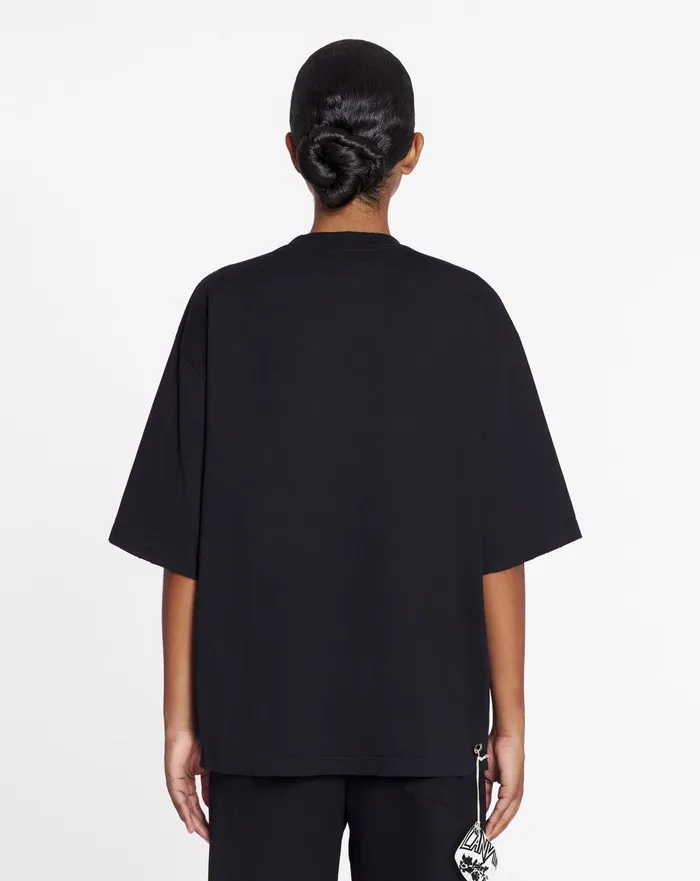 Lanvin X Future Unisex Loosefit Printed Tshirt Black Men Lanvin Coats and Jackets