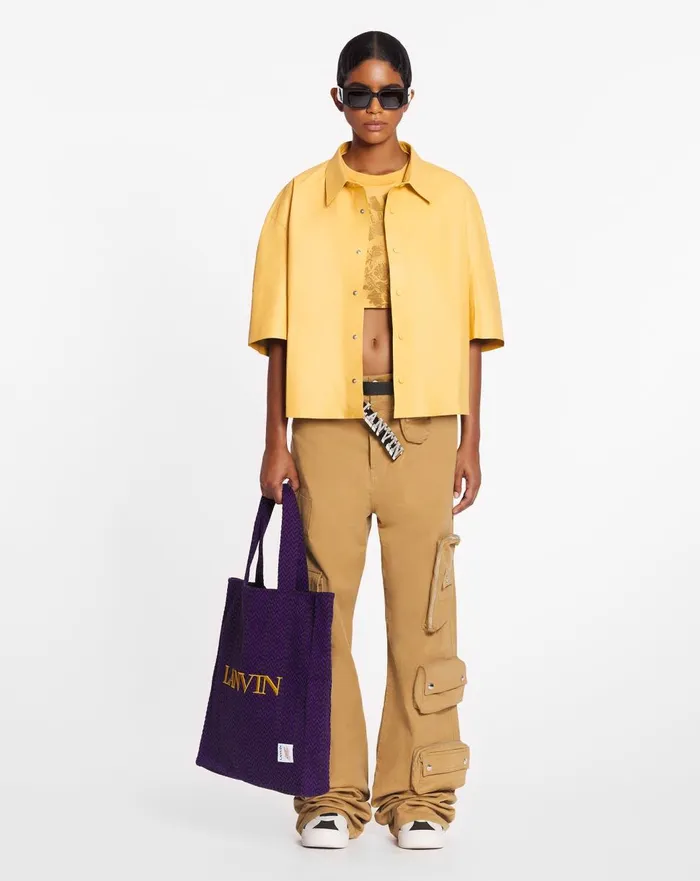 Lanvin X Future Wideleg Utility Pants Sand Women Lanvin Pants