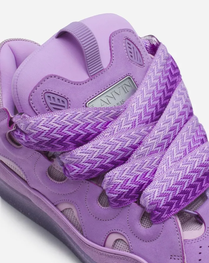 Leather Curb Sneakers Lilac Men Lanvin Sneakers
