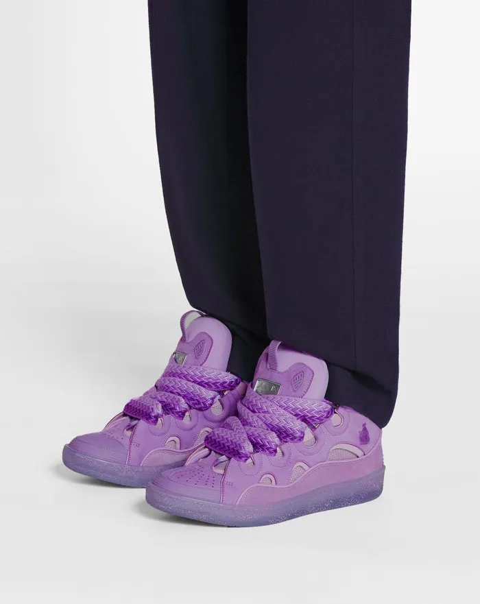 Leather Curb Sneakers Lilac Men Lanvin Sneakers