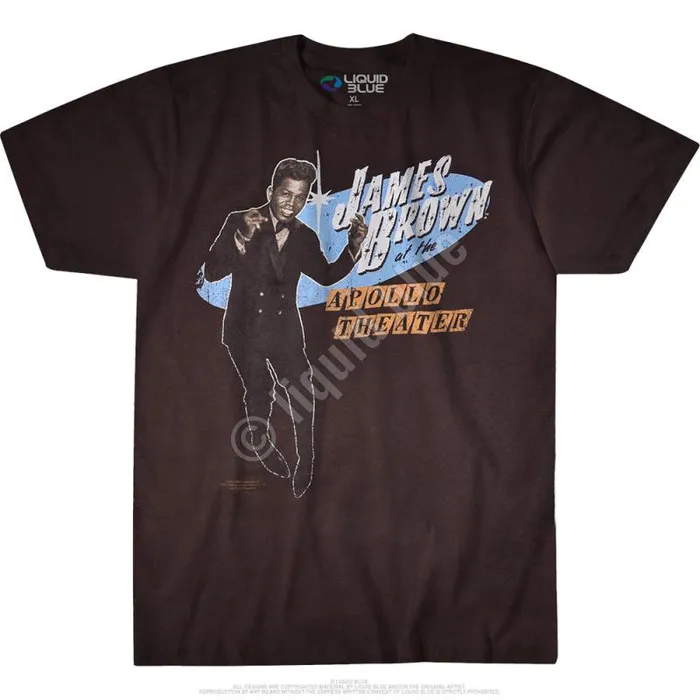 Liquid Blue Athletic TShirt Men Live At The Apollo Brown Athletic TShirt
