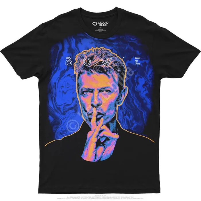 Liquid Blue Athletic TShirt Men SHHH Bowie Black Athletic TShirt