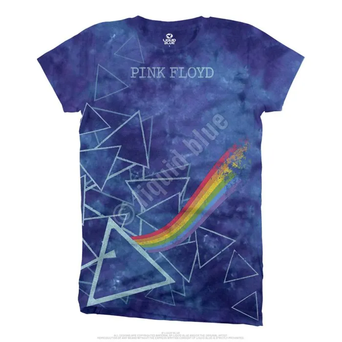 Liquid Blue Juniors Long Length Women Prisms TieDye Juniors Long Length TShirt