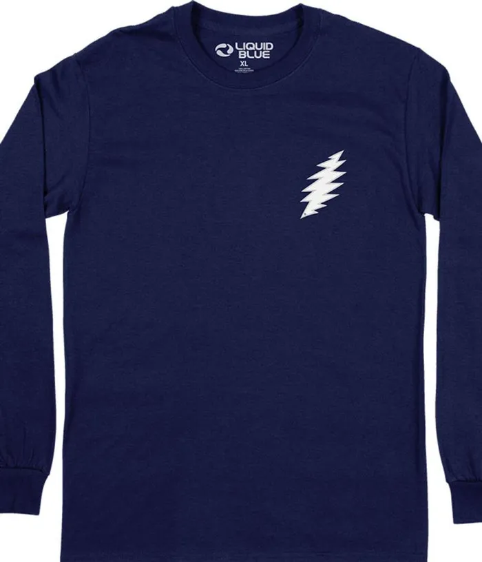 Liquid Blue Long Sleeve Men Bolt Chest Long Sleeve TShirt