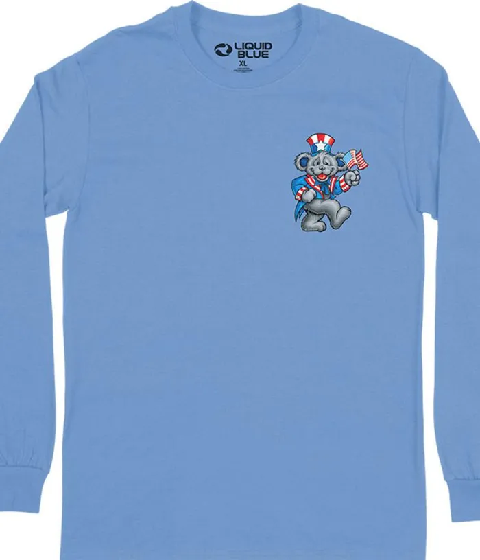 Liquid Blue Long Sleeve Men Wave That Flag Chest Long Sleeve TShirt