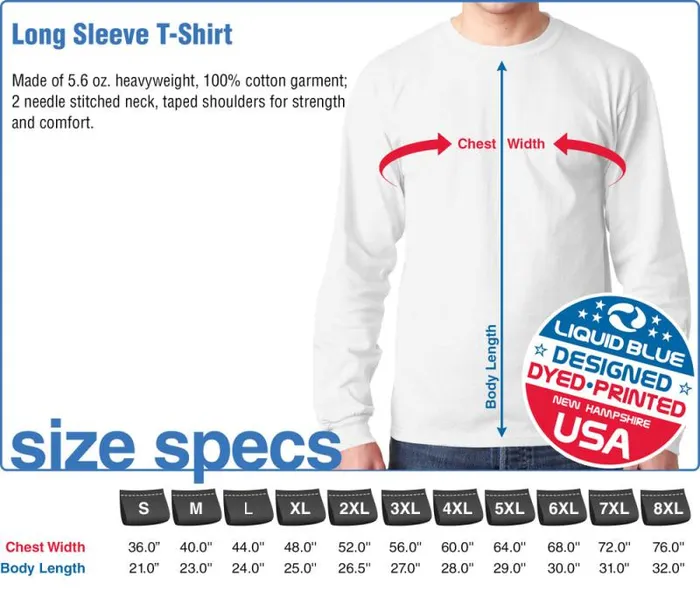Liquid Blue Long Sleeve Men Wave That Flag Chest Long Sleeve TShirt
