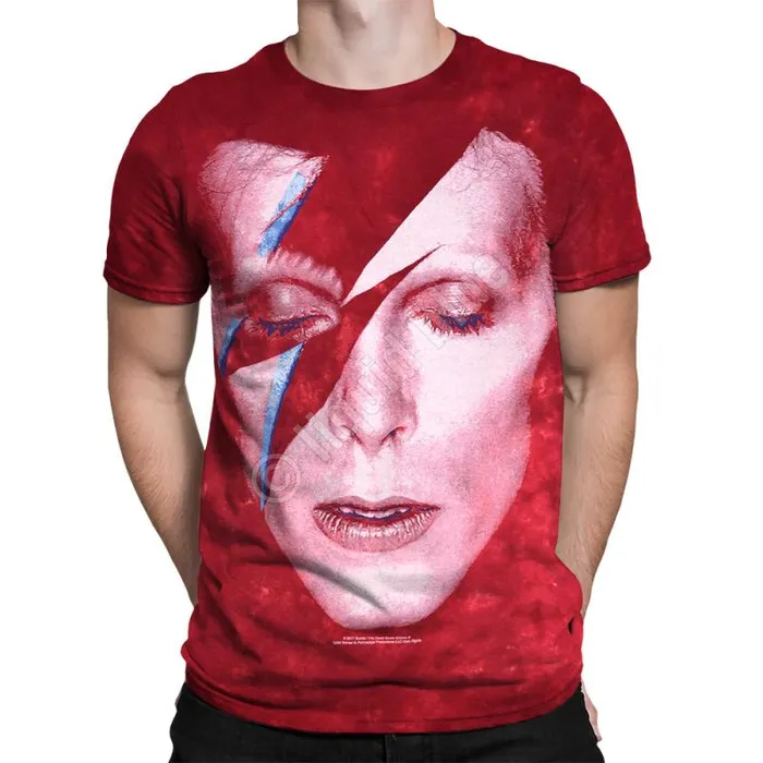 Liquid Blue TShirt Men Aladdin Sane TieDye TShirt