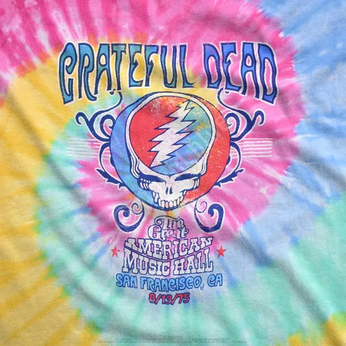 Liquid Blue TShirt Men American Music Hall Spiral TieDye TShirt