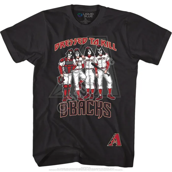Liquid Blue TShirt Men Arizona Diamondbacks Dressed To Kill Black TShirt