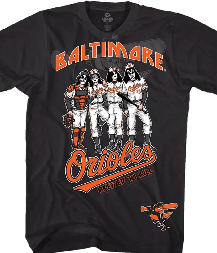 Liquid Blue TShirt Men Baltimore Orioles Dressed To Kill Black TShirt