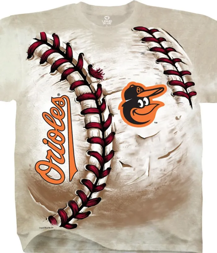 Liquid Blue TShirt Men Baltimore Orioles Hardball TieDye TShirt