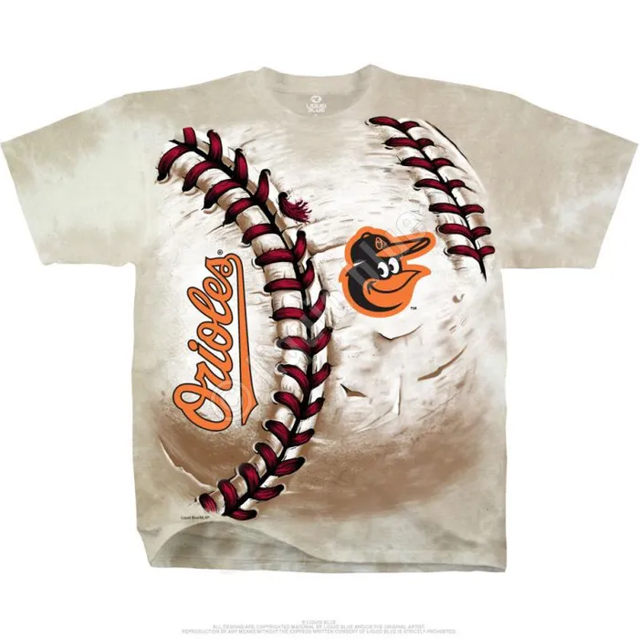 Liquid Blue TShirt Men Baltimore Orioles Hardball TieDye TShirt