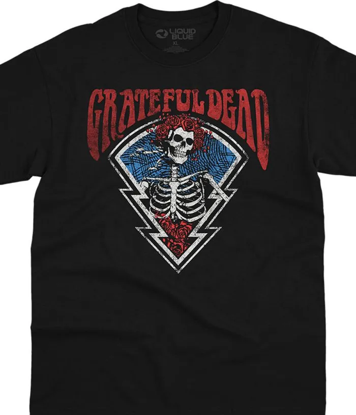 Liquid Blue TShirt Men Bertha Icon Black TShirt