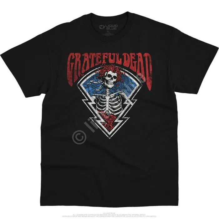 Liquid Blue TShirt Men Bertha Icon Black TShirt