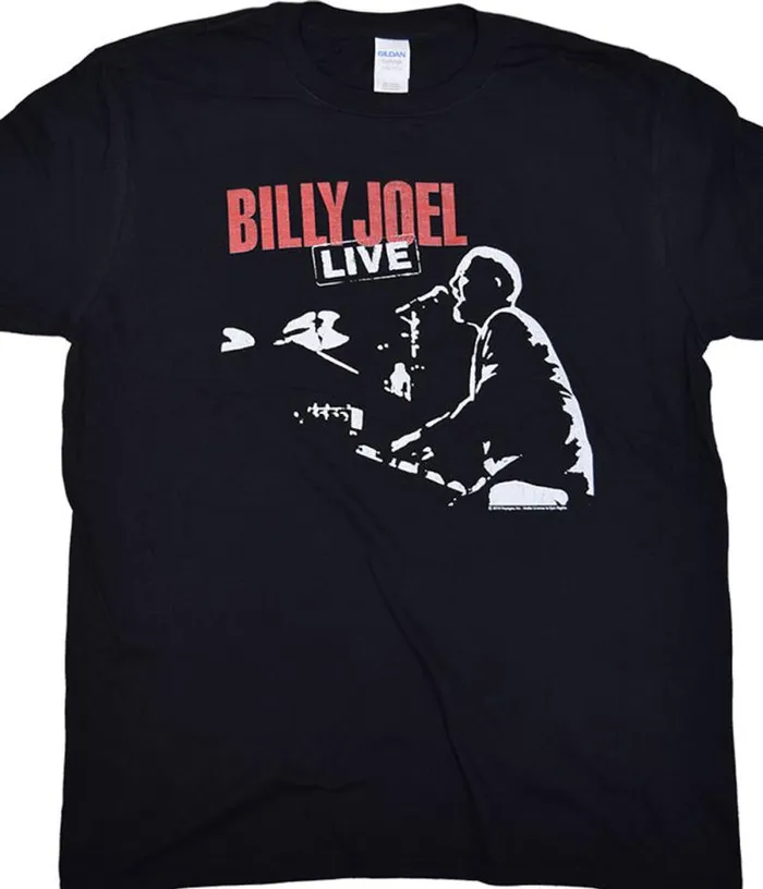 Liquid Blue TShirt Men Billy Joel 81 Tour Black TShirt