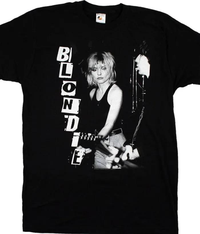 Liquid Blue TShirt Men Blondie Live Band Black TShirt
