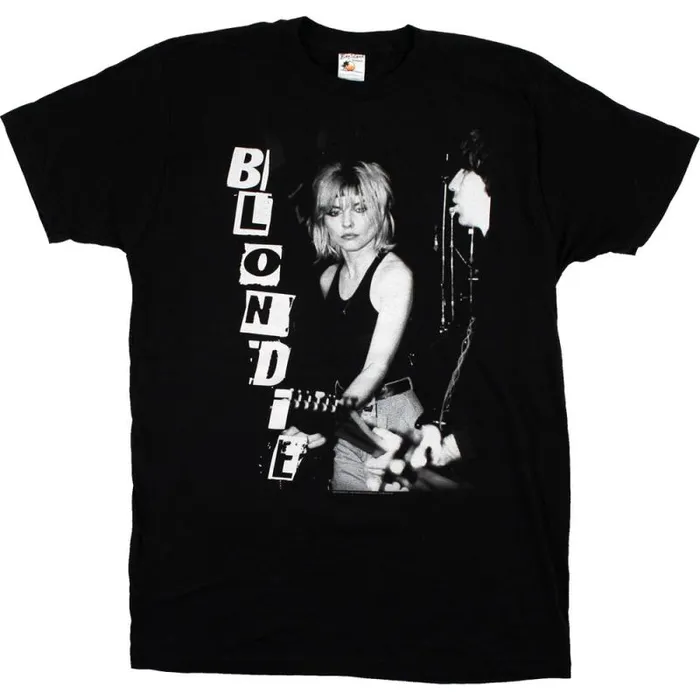 Liquid Blue TShirt Men Blondie Live Band Black TShirt
