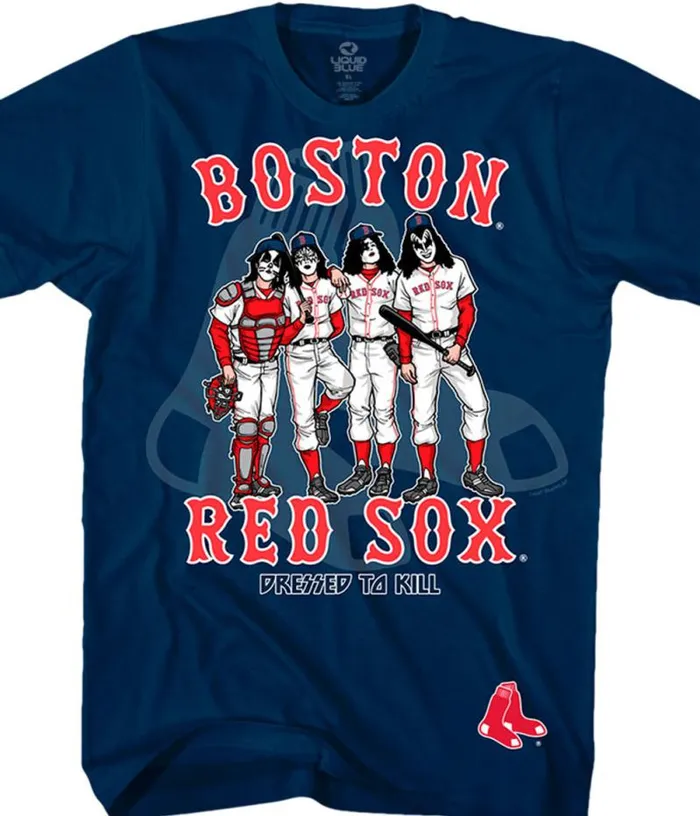 Liquid Blue TShirt Men Boston Red Sox Dressed To Kill Navy TShirt