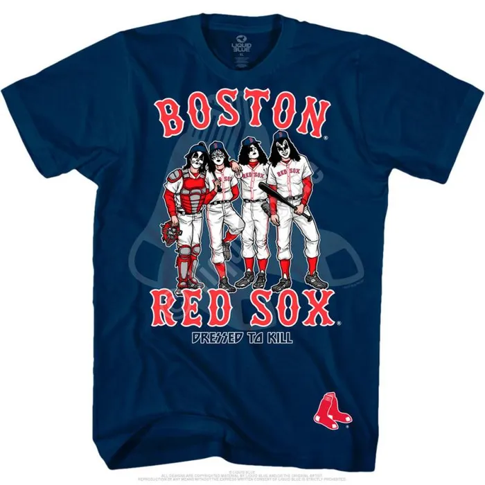 Liquid Blue TShirt Men Boston Red Sox Dressed To Kill Navy TShirt