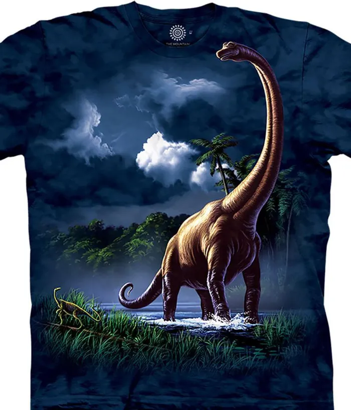 Liquid Blue TShirt Men Brachiosaurus Classic Cotton TShirt