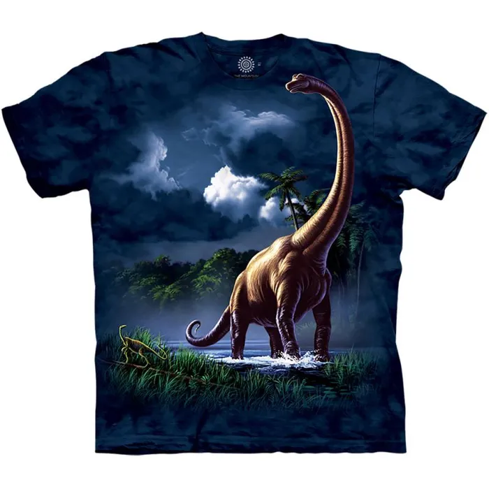 Liquid Blue TShirt Men Brachiosaurus Classic Cotton TShirt